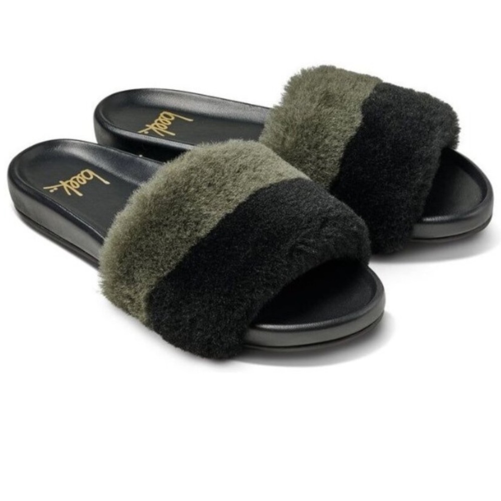 Beek Gallito Mas Genuine Shearling Slide Sandals Plush Comfort, SIZE 9 US